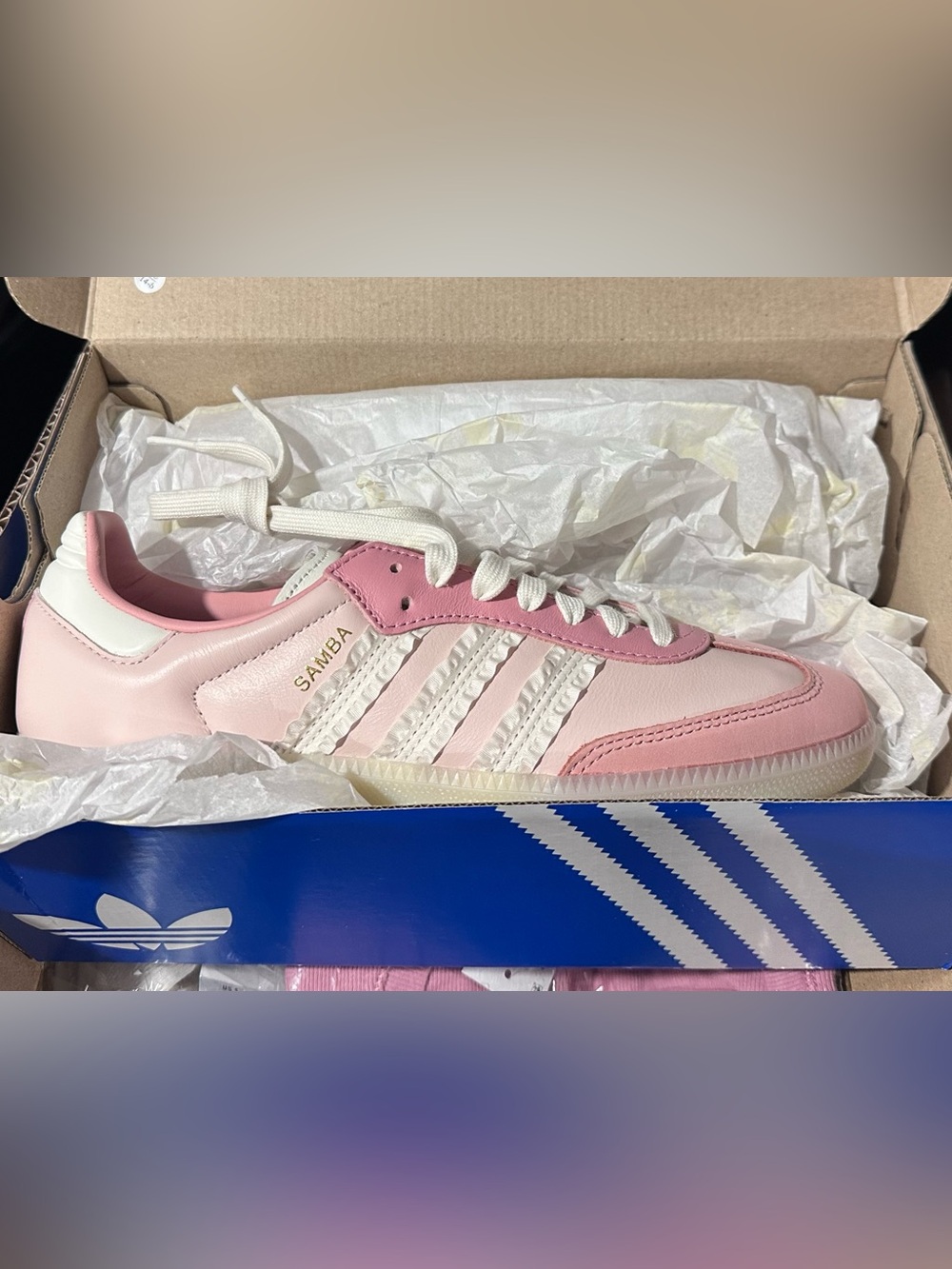 adidas Originals Samba OG W Ruffle Stripes Pack Pink Women Casual JR8830 Size 9 - Picture 6 of 6